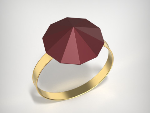 크리스탈 반지 3D 프린트 모델