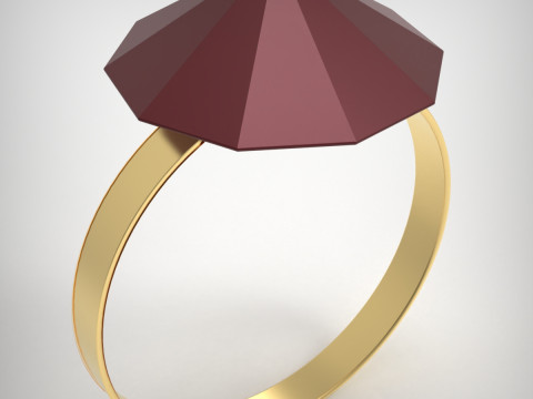 크리스탈 반지 3D 프린트 모델