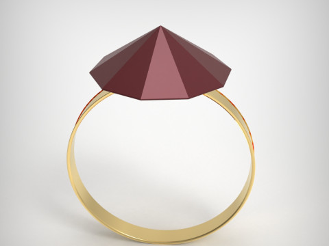 크리스탈 반지 3D 프린트 모델