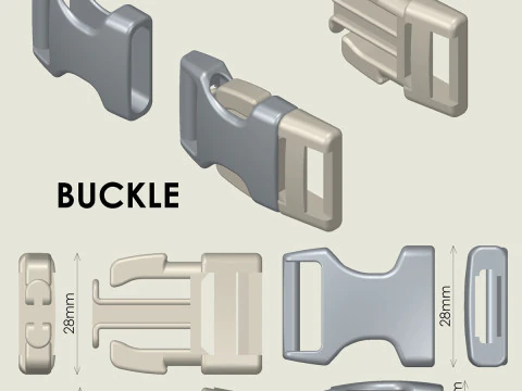 Fibbia a scatto Modello di stampa 3D