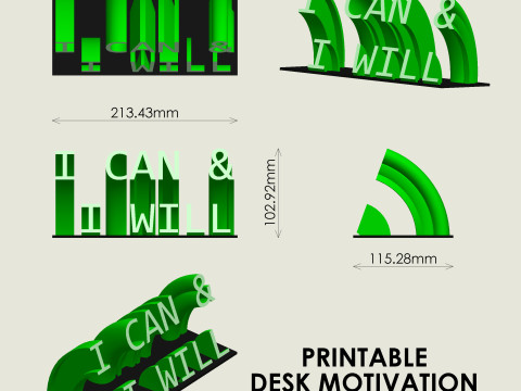 Desk Motivation 3D Print Model