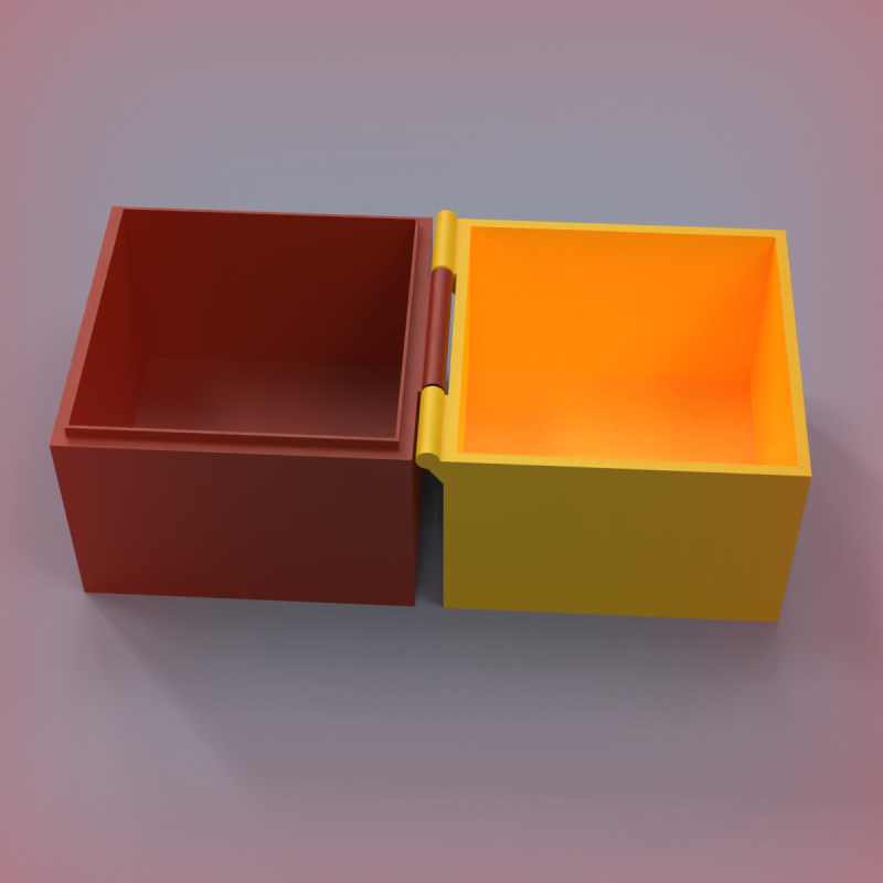 Hinged Box 3D Print Model .c4d .max .obj .3ds .fbx .stl .blend 
