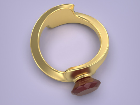 Anello di diamanti Modello di stampa 3D