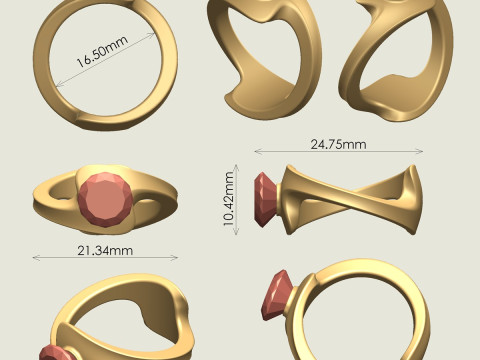 Anello di diamanti Modello di stampa 3D