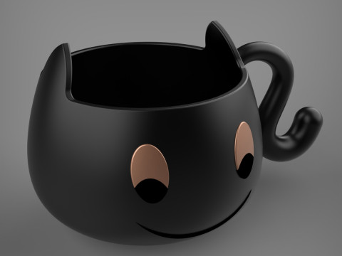 Katzenbecher 3D Druckmodell
