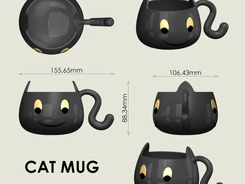 Tazza per gatti Modello di stampa 3D