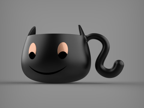 Katzenbecher 3D Druckmodell