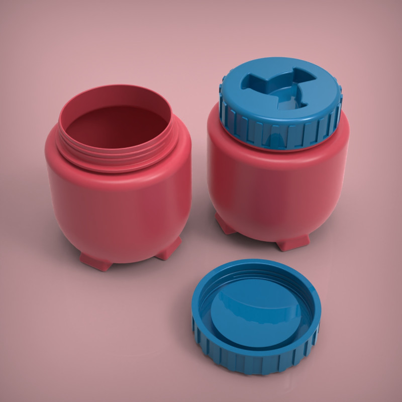 Баночка Бутылка 3D Принт Модель .c4d .max .obj .3ds .fbx .stl .blend