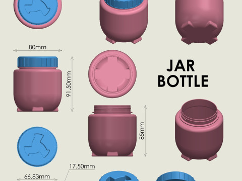 Баночка Бутылка 3D Принт Модель