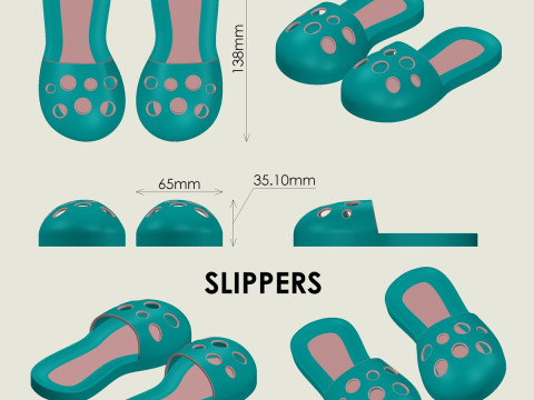 Slippers 3D Print Model