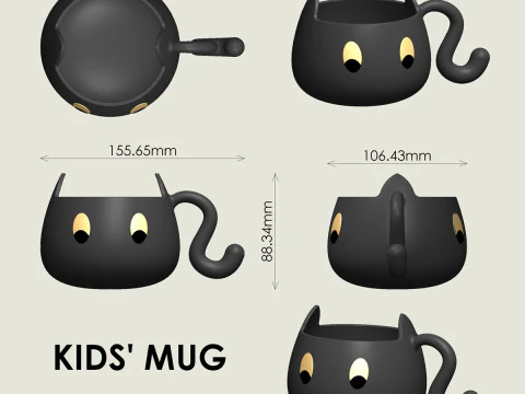 Mug Anak-Anak Model Cetak 3D