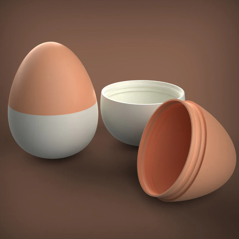 Egg Shaped Container 3D Print Model .c4d .max .obj .3ds .fbx .stl .blend 