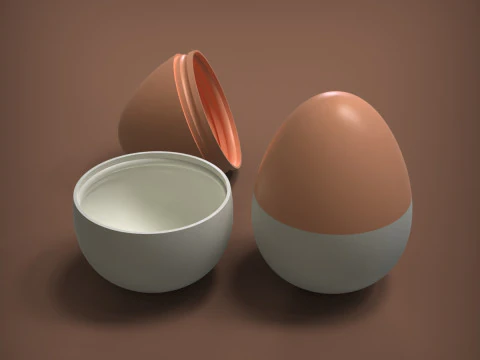 Egg Shaped Container 3D Print Model