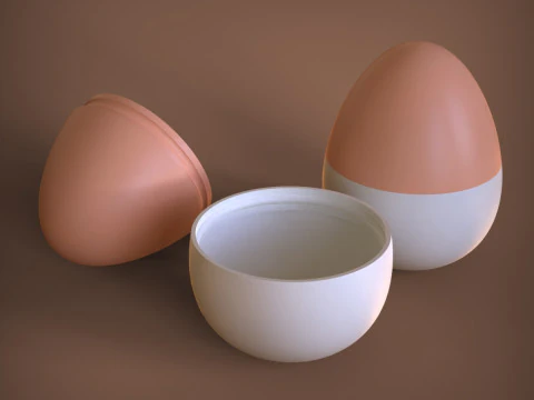 Egg Shaped Container 3D Print Model