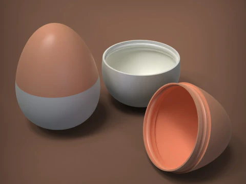 Egg Shaped Container 3D Print Model