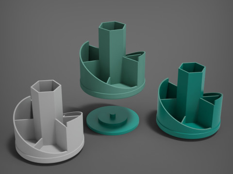 回転可能なペンボックス 3Dプリントモデル