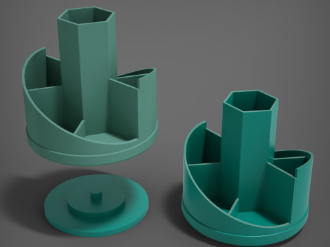 회전식 펜 상자 3D 프린트 모델