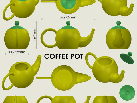 Teko kopi Model Cetak 3D