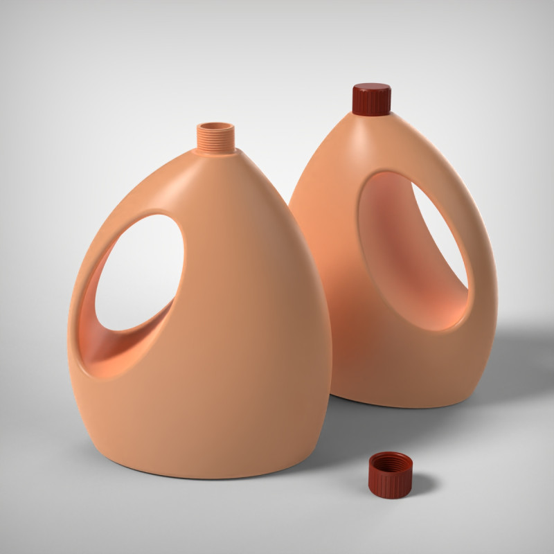 Flasche mit Verschluss 3D Druckmodell .c4d .max .obj .3ds .fbx .stl .blend 