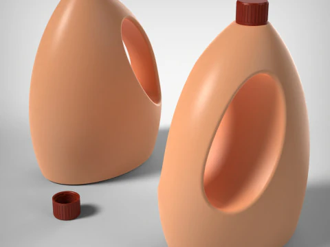 Bottle with Cap 3D Print Model