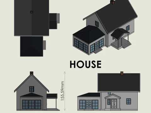 Small House 3D Print Model