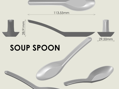 &Ccedil;orba Kaşığı 3D Baskı Modeli
