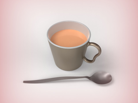 Tazza con cucchiaio Modello di stampa 3D