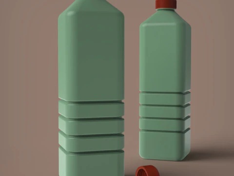 Garrafa com tampa Modelo de Impressão 3D