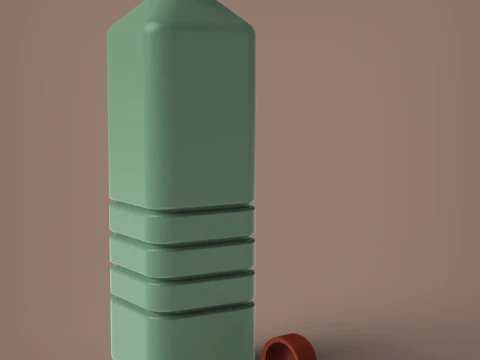 Garrafa com tampa Modelo de Impressão 3D