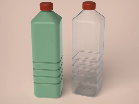 Garrafa com tampa Modelo de Impressão 3D