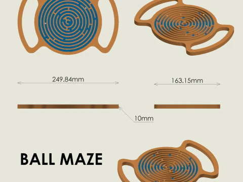 공 미로 3D 프린트 모델