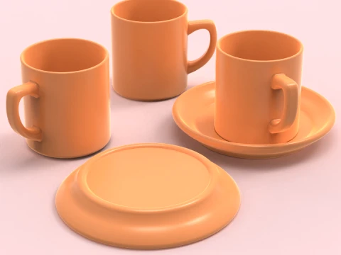Cup and Saucer set 3D Print Model