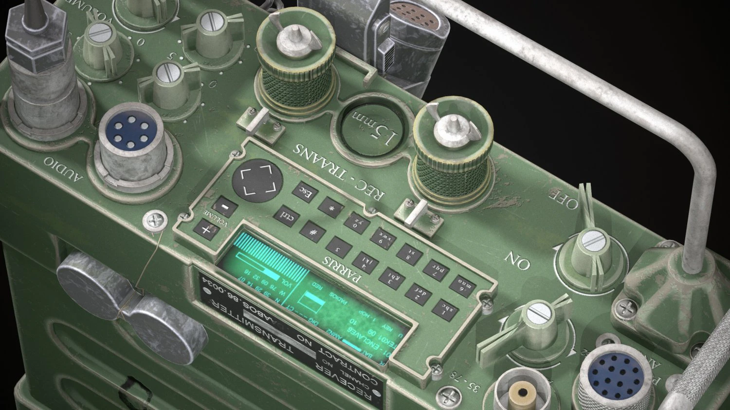 Military Radio V1 3D Model .c4d .max .obj .3ds .fbx .stl .blend