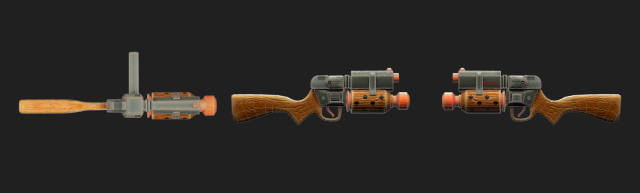 Shotgun Stylized Model 3D .c4d .max .obj .3ds .fbx .stl .blend 