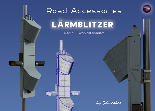 Road accessories - Laermblitzer - Berlin Kurfuerstendamm 3D Modell .c4d .max .obj .3ds .fbx .stl .blend 