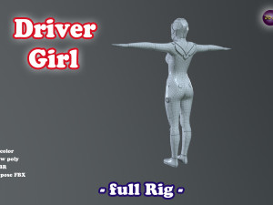 Driver Girl - full Rig PBR 3D Model