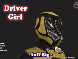 Driver Girl - full Rig PBR 3D Model