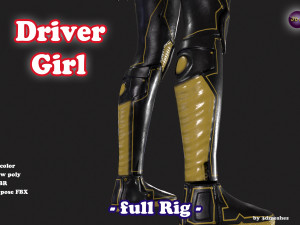 Driver Girl - full Rig PBR 3D Model