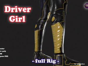 Driver Girl - full Rig PBR 3D Model