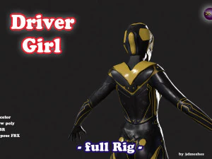 Driver Girl - full Rig PBR 3D Model