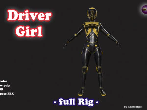 Driver Girl - full Rig PBR 3D Model