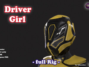 Driver Girl - full Rig PBR 3D Model