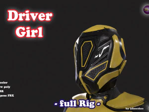Driver Girl - full Rig PBR 3D Model