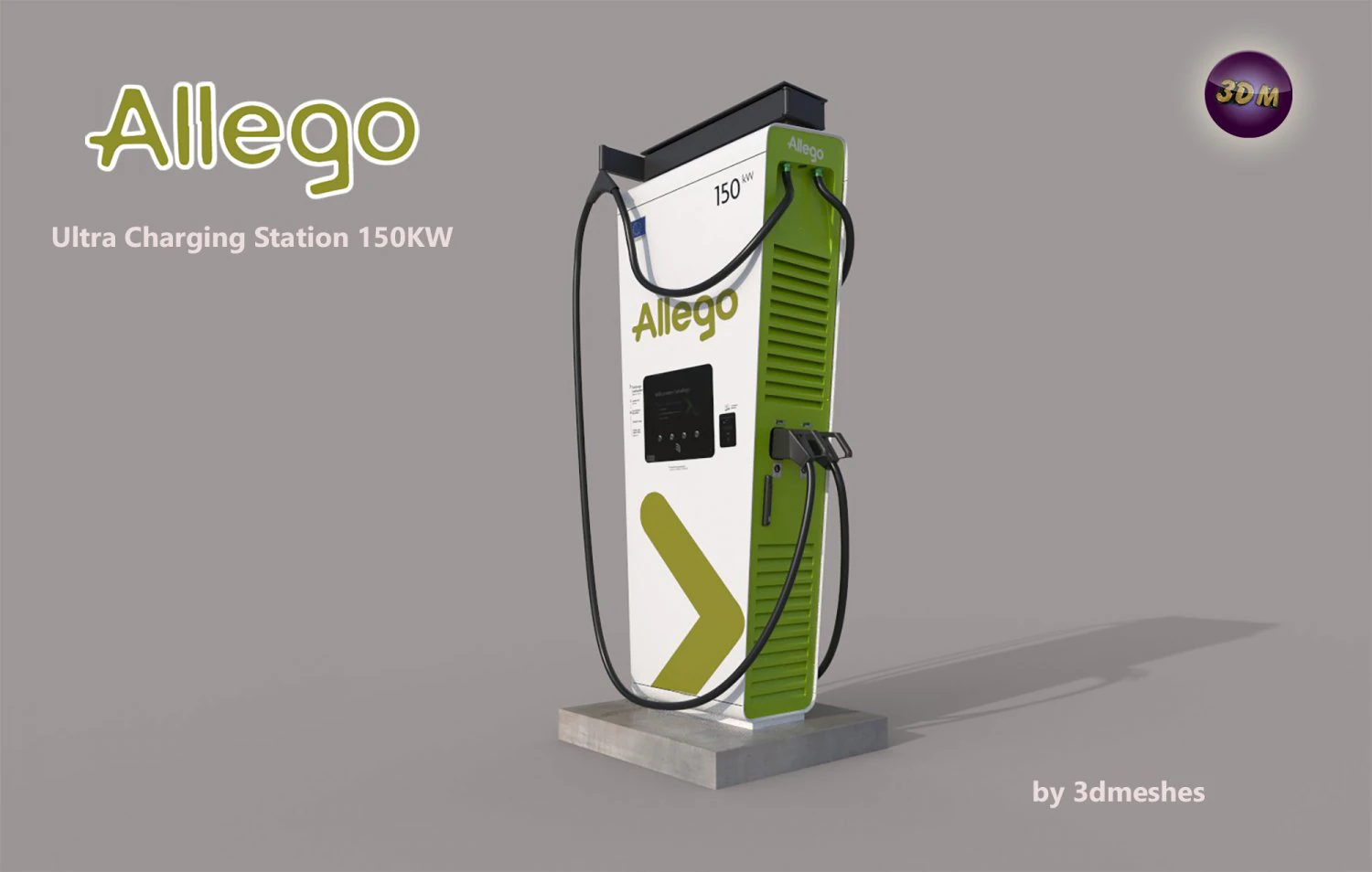 ALLEGO - Ultra Charging Station 150KW - PBR 3D Model .c4d .max .obj .3ds .fbx .stl .blend