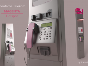 Telephonebox Telekom - Magenta - PBR STL Modelo 3D