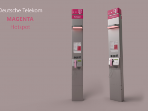 Telephonebox Telekom - Magenta - PBR STL 3D-Modell