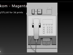 Telephonebox Telekom - Magenta - PBR STL 3D-Modell