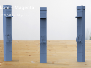Telephonebox Telekom - Magenta - PBR STL 3D-Modell