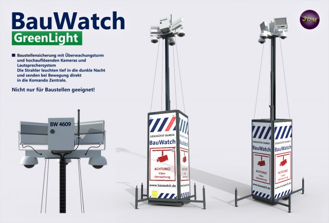 Bauwatch - Construction sites security camera - PBR Model 3D .c4d .max .obj .3ds .fbx .stl .blend 