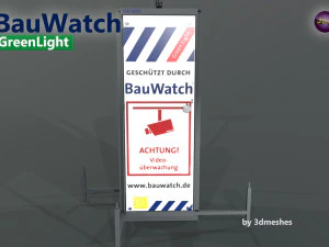 Bauwatch - C&aacute;mara de seguridad para obras de construcci&oacute;n - PBR Modelo 3D
